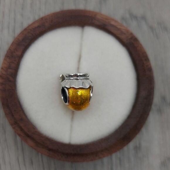 925 Sterling Silver Honey Pot Bumble Bee Charm - Picture 3 of 8